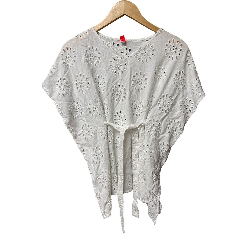 Maaji Eyelet Top Women Size 6 White Boho Beach Summer Lace Resort Wear Blouse